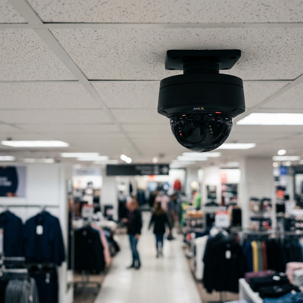 IP security camera in retail store